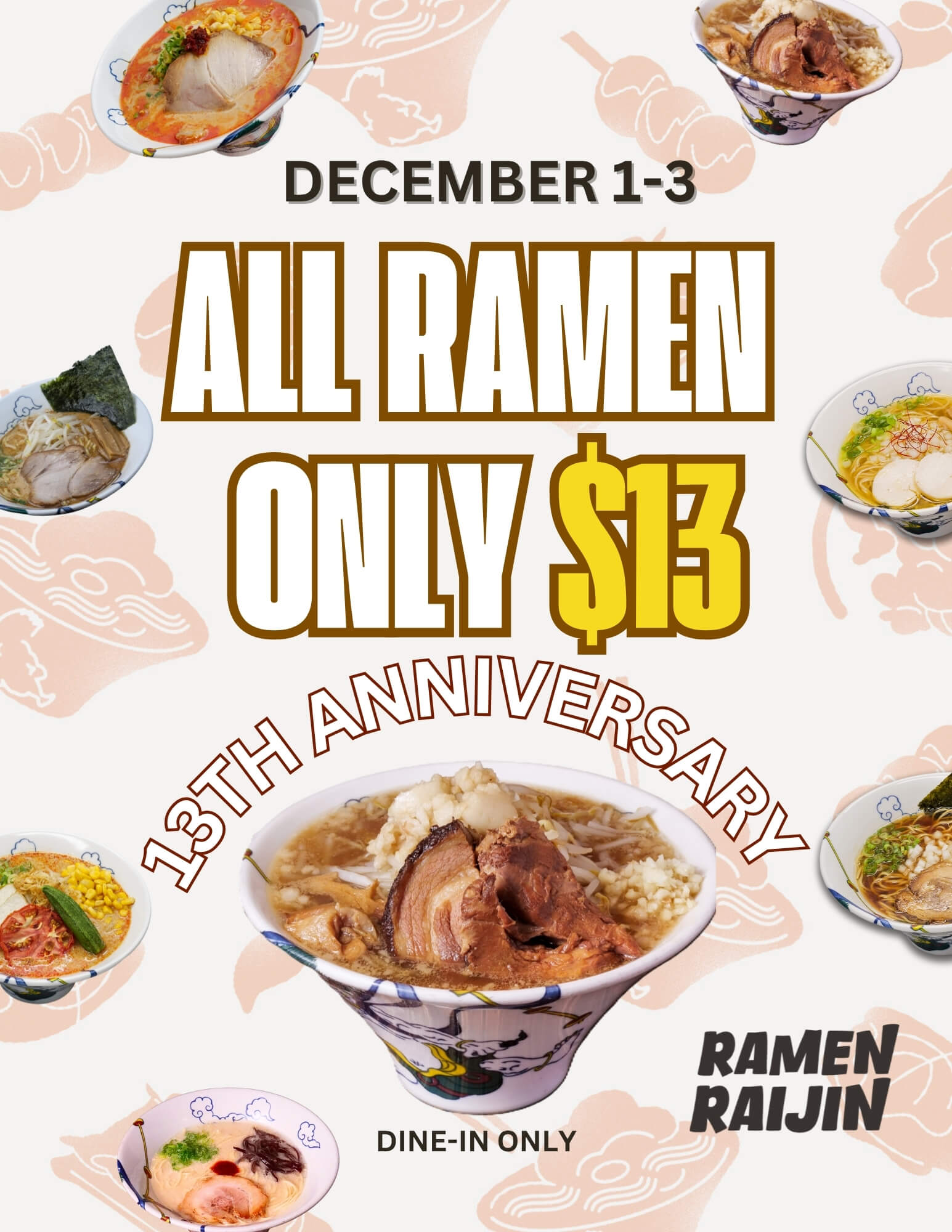 Ramen Raijin 13th Anniversary Promotion