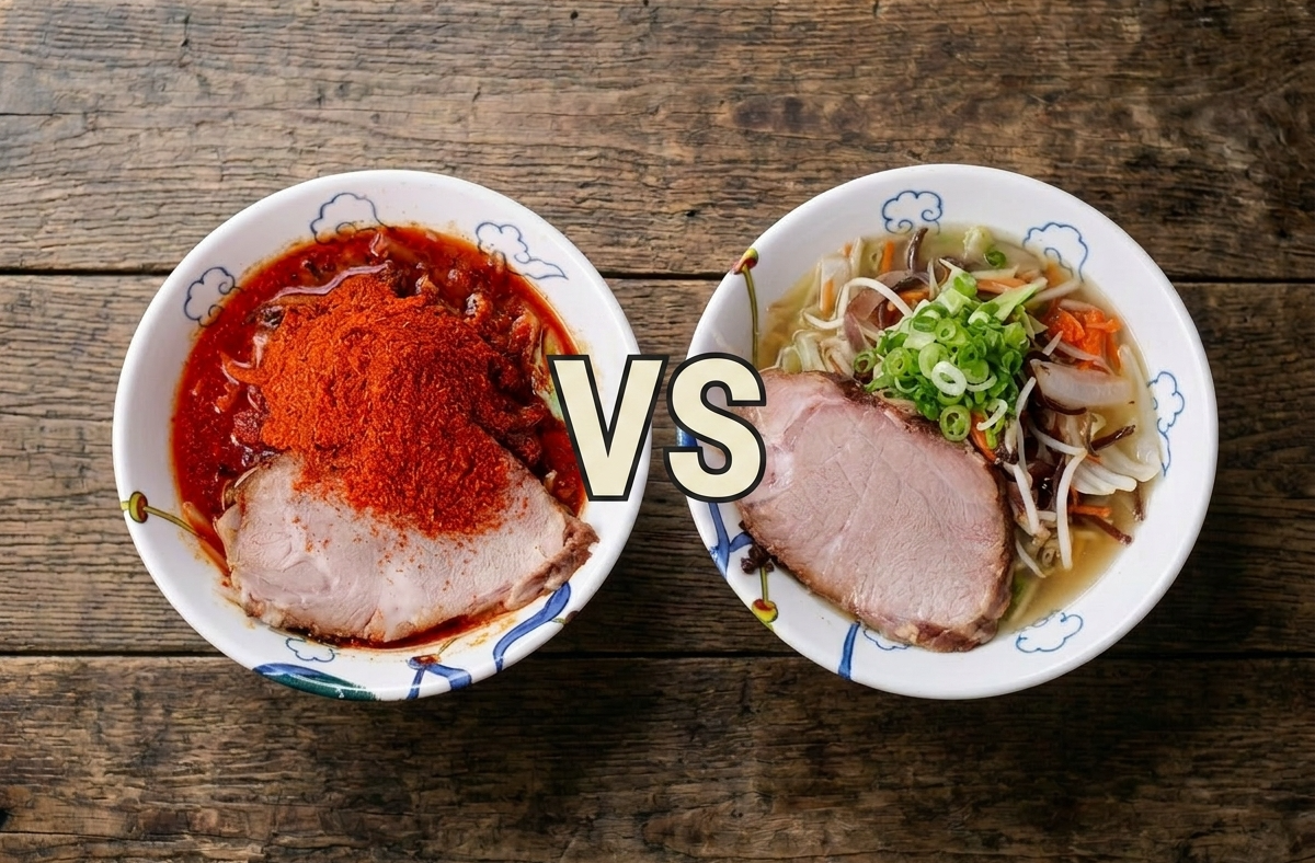 Ramen Raijin Spicy Shio Tanmen vs Shio Tanmen