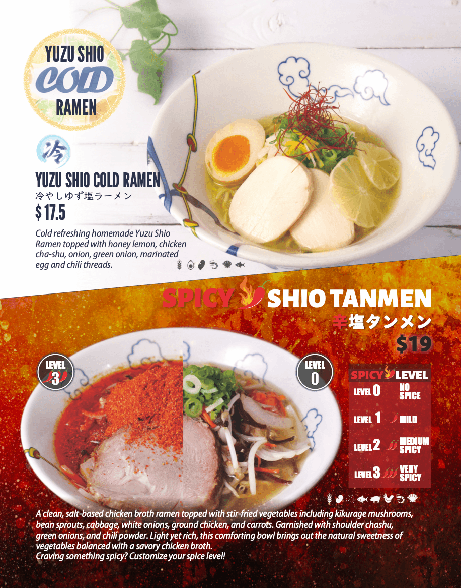Cold Yuzu Shio Ramen 2026 seasonal poster — ramen RAIJIN Toronto summer limited menu