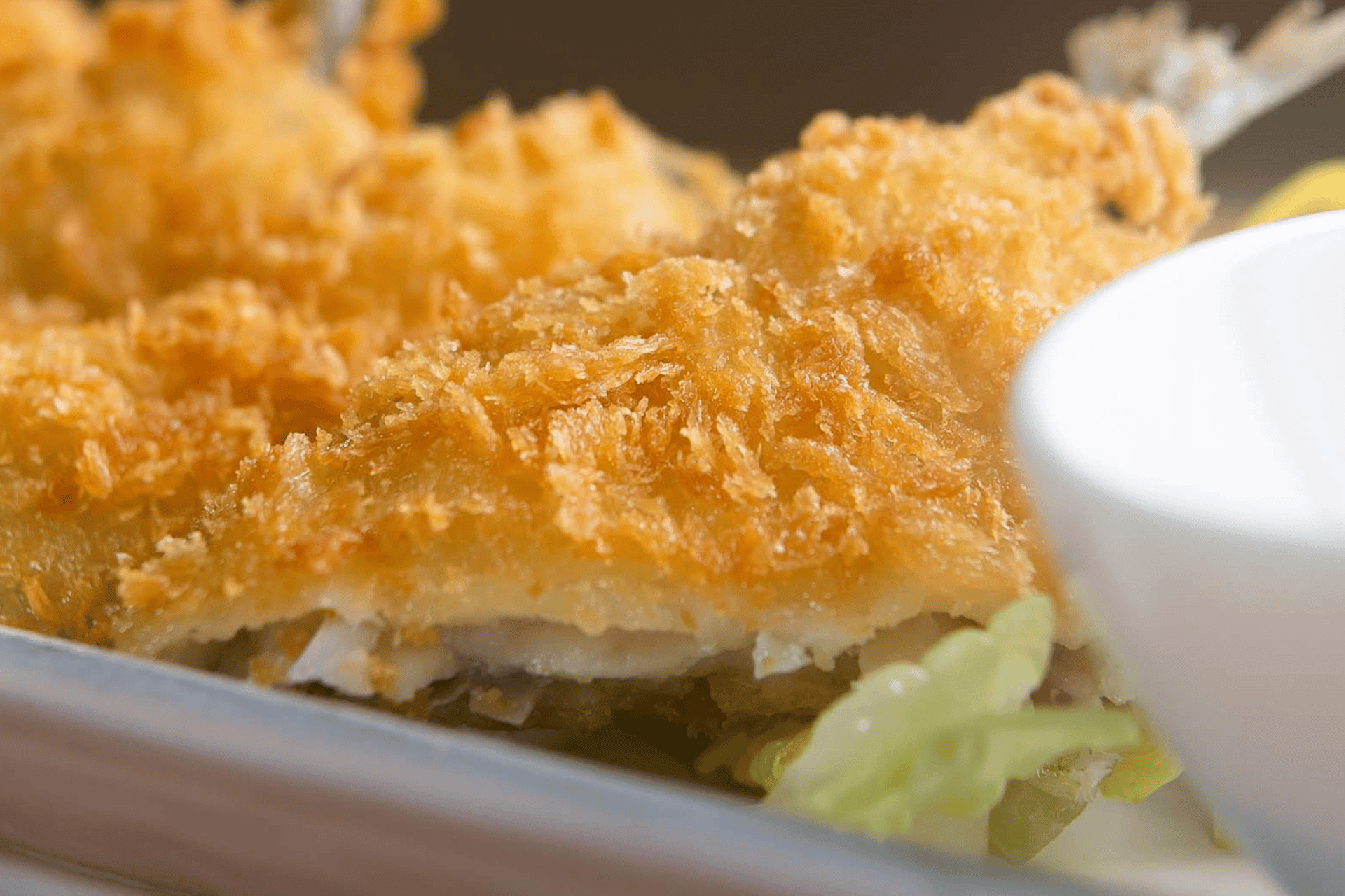 Aji Fry at RAMEN RAIJIN Toronto - deep fried horse mackerel served with mixed vegetables and lemon